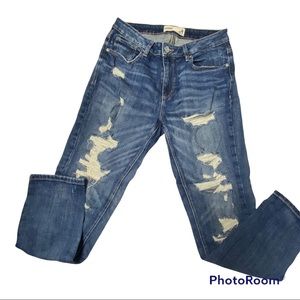 Garage  distressed destructed, destroyed  ripped Skinny Jeans Size 9